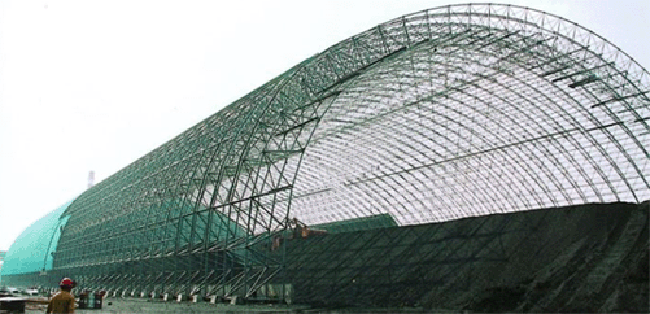 兴化热电厂螺栓球网架干煤棚